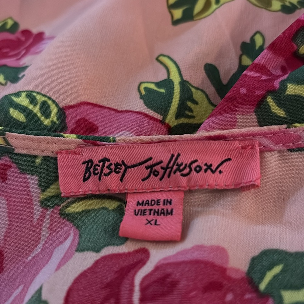 Vintage Betsey Johnson beautiful floral ‘80’s blouse w/ wrapped around tie. - Picture 12 of 13